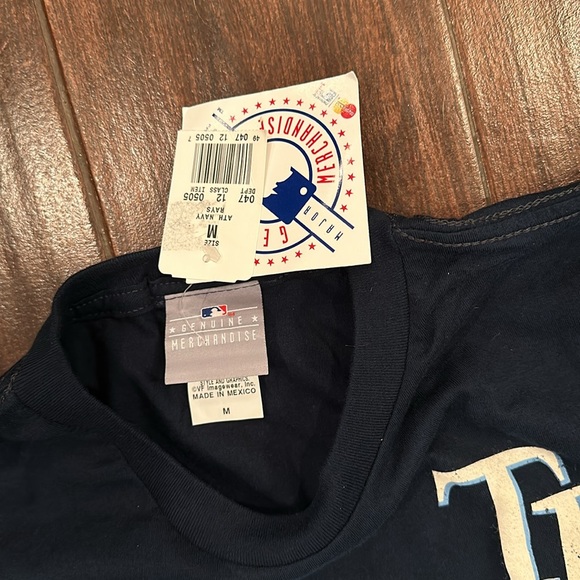 Men’s Tampa Bay Rays Baseball shirt genuine merchandise sz medium New Navy Blue - Picture 6 of 7